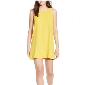 LEITH Lemon Yellow Racer Back Shift Dress, Size XS